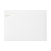 White & Golden Taupe Wedding Rücksendetikett (Vorderseite)