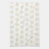 White | Golden Zinnia Flower Medallions Geschirrtuch (Vertikal)