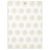 White | Golden Zinnia Flower Medallions Klemmbrett (Rückseite)