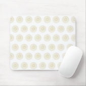 White | Golden Zinnia Flower Medallions Mousepad (Mit Mouse)