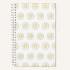 White | Golden Zinnia Flower Medallions Notizblock