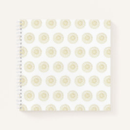 White | Golden Zinnia Flower Medallions Notizblock