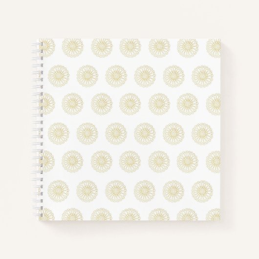 White | Golden Zinnia Flower Medallions Notizblock (Vorderseite)
