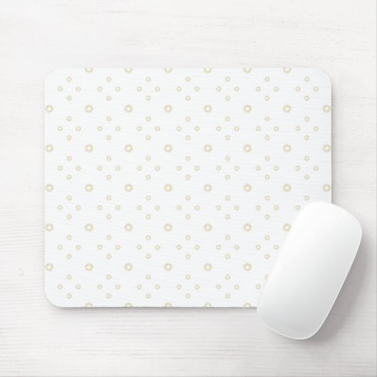 White | Golden Zinnia Sun Mousepad (Mit Mouse)