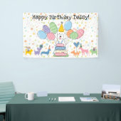 White Goldendoodle Hund Geburtstagsparty Banner (Messeveranstaltung)