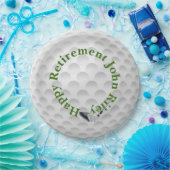 White Golf Bal mit Club Retirement Pappteller (Party)