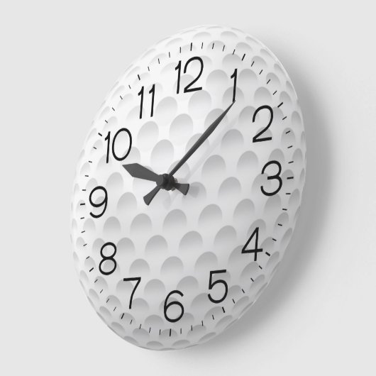 White Golf Ball Design Große Wanduhr (Winkel)