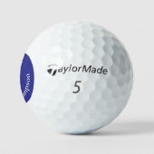 White Golf Ball mit dem Namen Blue Logo (Logo)
