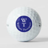 White Golf Ball mit dem Namen Blue Logo (Vorderseite)