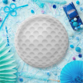 White Golf Ball Muster Pappteller (Party)