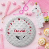 White Golf Ball Muster und Club Pappteller (Party)