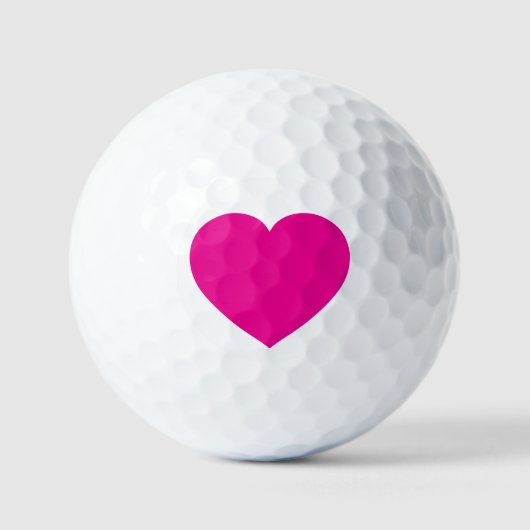 White Golf Ball with Pink Heart – Romantic Sports (Vorderseite)