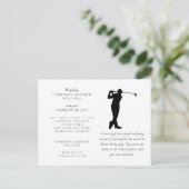 White Golf Celebration of LIfe Postkarte (Stehend Vorderseite)