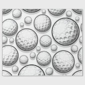 White Golf Party Geschenkpapier (Flach)