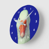 White Goose Face Cute Animal Runde Wanduhr (Winkel)