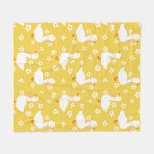 White Goose und Daisis Danke, gelb Fleecedecke (Vorderseite (Horizontal))