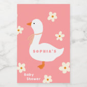 White Gose and Daisies Baby Shower Lebensmitteletikett (Einzelnes Label)