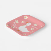 White Gose and Daisies Baby Shower Pappteller (Gewinkelt)