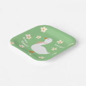 White Gose and Daisies Baby Shower Pappteller (Gewinkelt)