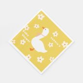 White Gose and Daisies Baby Shower Serviette (Ecke)