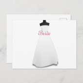 White Gown Thema Hochzeitskleid Bride Postcard Postkarte (Vorne/Hinten)