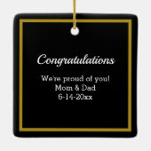 White Grad Cap und Diploma Keramik Keramikornament (Rückseite)