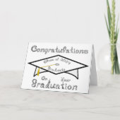 White Grad Graduate Silver Class of 2024 Hat Karte (Vorderseite)