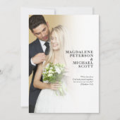 White Gradation Wedding mit persönlichem Foto Einladung (Vorderseite)