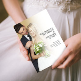 White Gradation Wedding mit persönlichem Foto Einladung