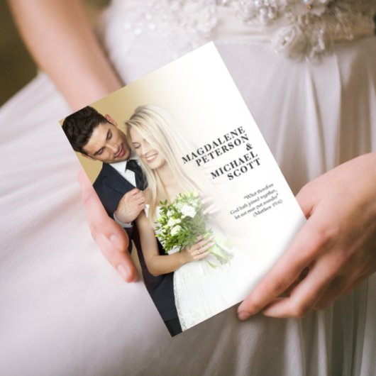 White Gradation Wedding mit persönlichem Foto Einladung