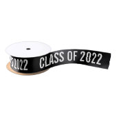 White Graduate Class of 2022 Typografy Black Satinband (Spule)