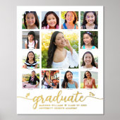 White Graduate K-12 Foto Collage Script Real Gold Foliendrucke (Vorderseite)
