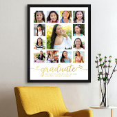 White Graduate K-12 Foto Collage Script Real Gold Foliendrucke
