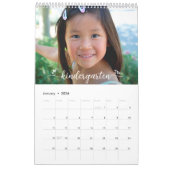 White Graduate K-12 Script FotoCollage 15 Monate Kalender (Jan 2026)