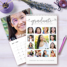 White Graduate K-12 Script FotoCollage 15 Monate