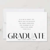 White Graduate | Modernes Grad Foto 2024 Ankündigung (Rückseite)