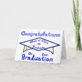 White Graduation Cap Blue Graduate Class 2024 Hat Karte (Vorderseite)