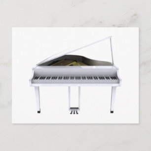 White Grand Piano: 3D-Modell: Postkarte