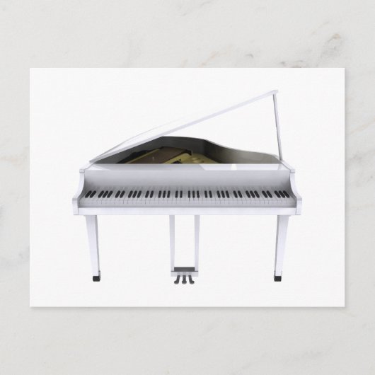 White Grand Piano: 3D-Modell: Postkarte (Vorderseite)