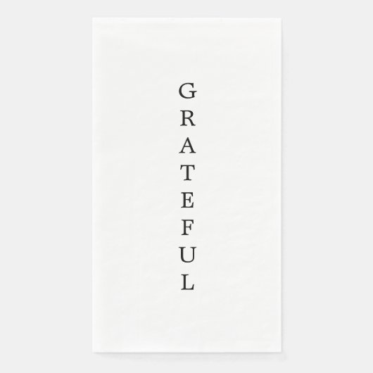 White "GRATEFUL" Napkin Serviette (Vorderseite)