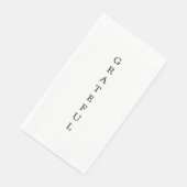 White "GRATEFUL" Napkin Serviette (Ecke)