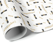 White Gratulationen Diploma Class Year Grad Geschenkpapier (Rolleneckpunkt)