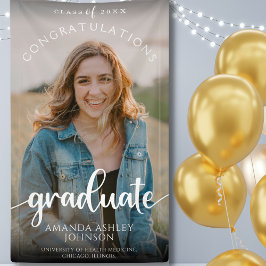 White Gratulationen Graduate Foto Abschluss Banner