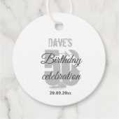 White Gray 50. Geburtstagsparty Personalisiert Geschenkanhänger (Vorderseite)