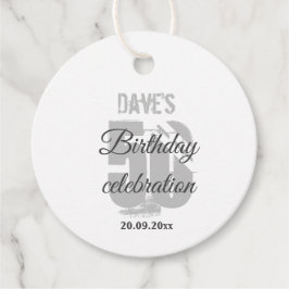 White Gray 50. Geburtstagsparty Personalisiert Geschenkanhänger