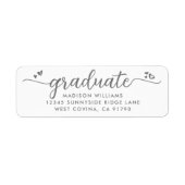 White Gray Abschluss Script Hearts Moderne Adresse (Vorne)