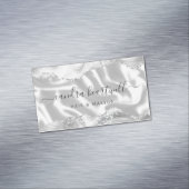 White Gray Agate Silver Glitzer Luxus Magnetische Visitenkarte (Beispiel)