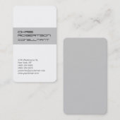 White Gray Attraktive Charm Business Card Visitenkarte (Vorne/Hinten)