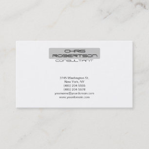 White Gray Attraktive Charming Business Card Visitenkarte