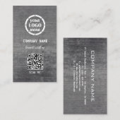 White Gray Beruflich Design Moderner QR Code Visitenkarte (Vorne/Hinten)